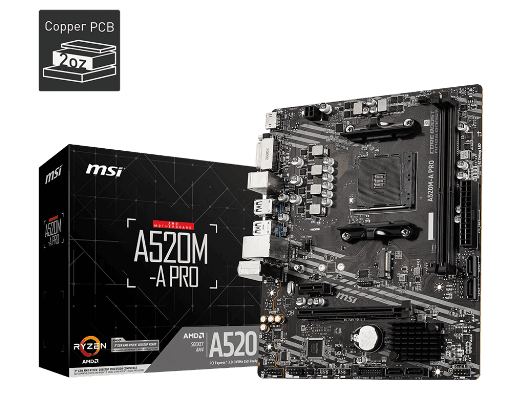 MSI A520M-A PRO 911-7C96-044 AM4 ready