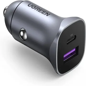 UGREEN 2-Port Fast Car Charger 36W 12V 4A Max to USB-A 5V 30Wt Car Charger 40858