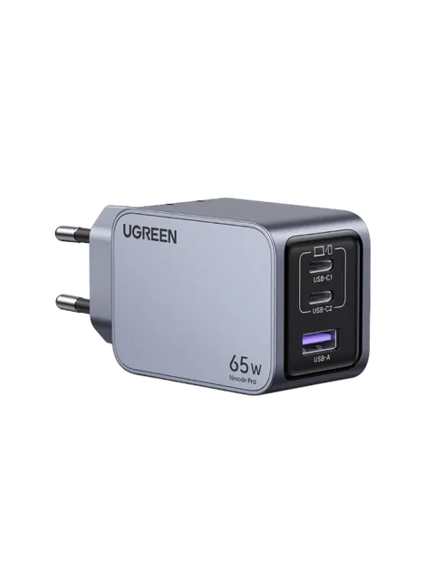 UGREEN Nexode Pro 65W Charger EU 220V to two USB-C and one USB-A 5V 65Wt Charger (10335)