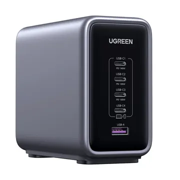 UGREEN Nexode Gan 300W Charger EU (90903B) 220V to 4 USB-C and one USB-A 5V 300Wt PD3.1 Charger