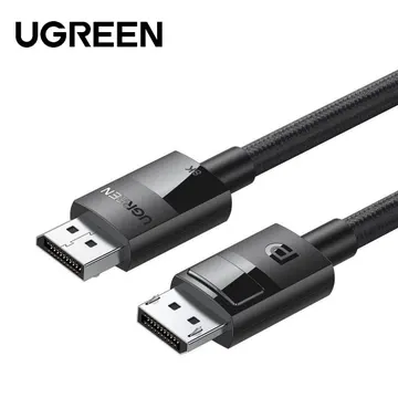 UGreen DP 1.4 Plastic Case Braided Cable 1080P@240Hz/2K@165Hz/4K@144Hz/8K@60Hz 1m (Black) (80390)
