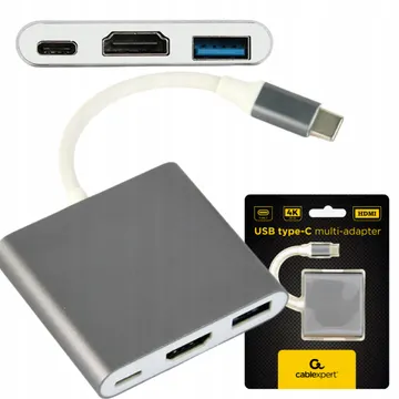 Gembird A-CM-HDMIF-02-SG USB Type C to HDMI Adapter with HUB