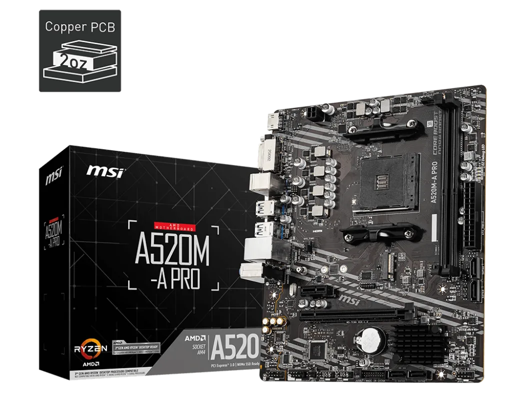 MSI A520M-A PRO 911-7C96-044 AM4 ready