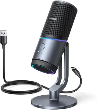 UGREEN USB Desktop Streaming Microphone - RGB- Smart Noise Cancellation 35629