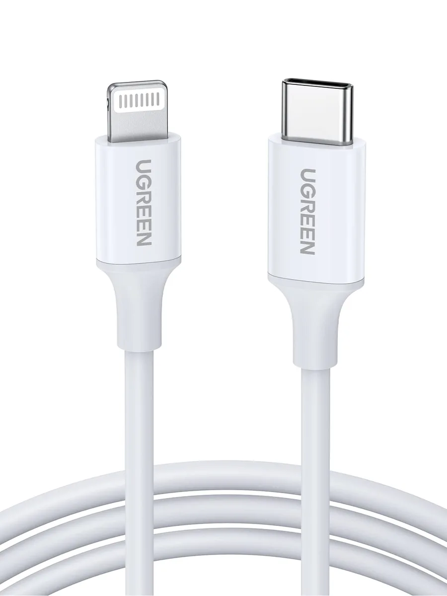 UGreen Lightning To Type-C 2.0 Male Cable White 1M (10493)